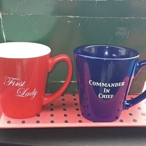 Elegant Red and Blue Mug Set